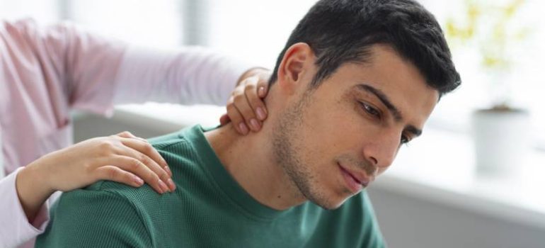 Physiotherapist applying manual therapy for neck pain relief